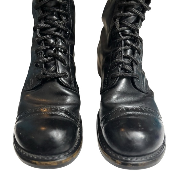 Double H Jump Boots Men’s Black Leather Combat Boots Size 13.5 Lace Up Mid Calf main image 11